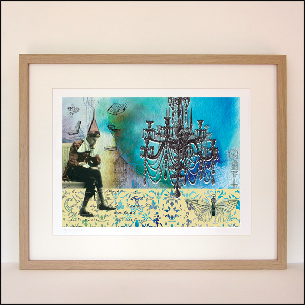 Gabriela Szulman original giclee print collage on paper "starter home" 420 x 520 mm framed
