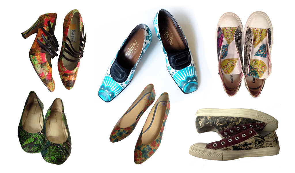 shoe decoupage by students