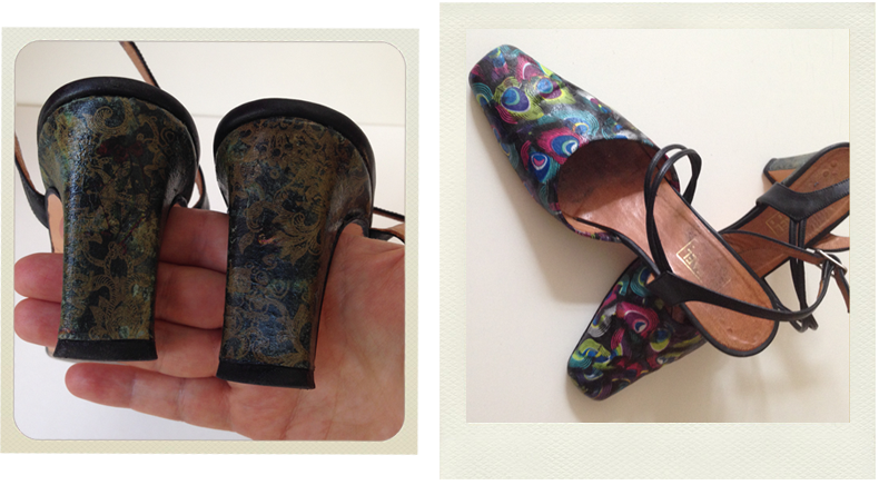 decoupage shoes final result