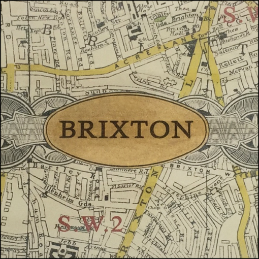 map of brixton decoupage glass dish closeup