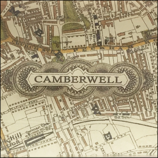 camberwell vintage map decoupage glass dish closeup