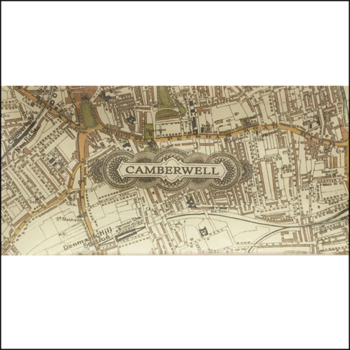 camberwell vintage map decoupage glass dish