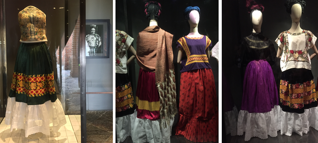 frida kalho tehuana dresses, casa azul, mexico