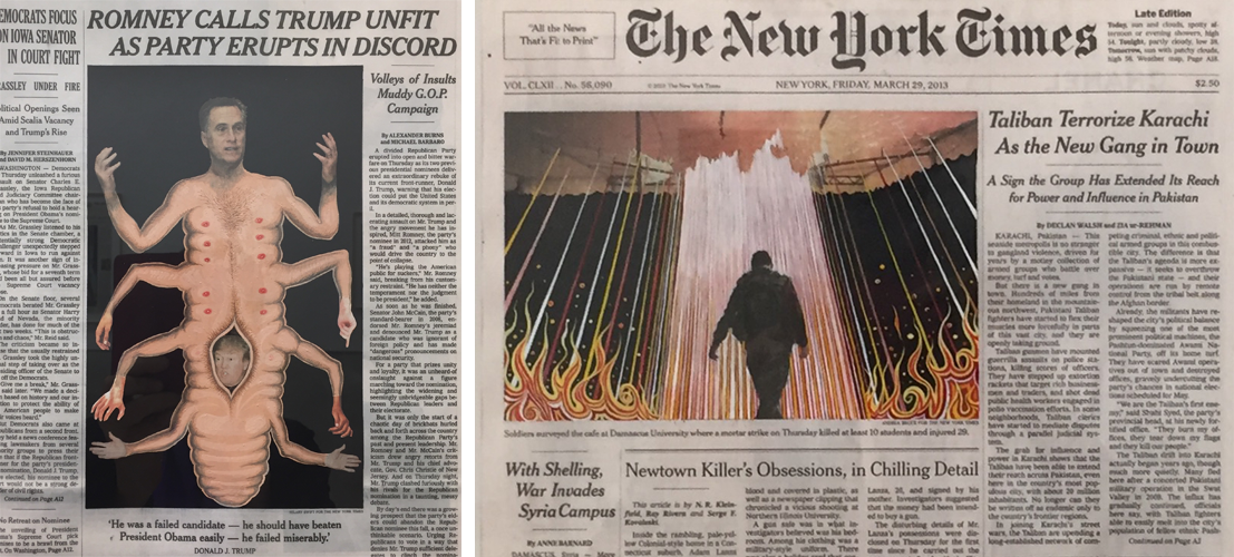 fred tomaselli new york times interventions, white cube mason's yard, 2017