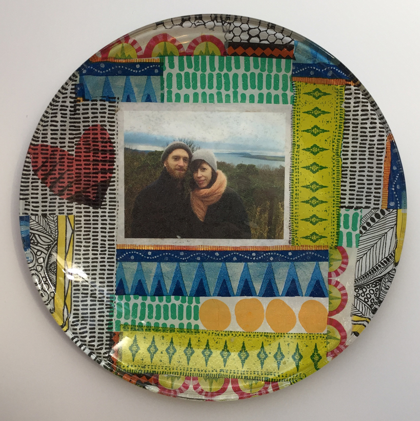 hen party glass plate decoupage Amy