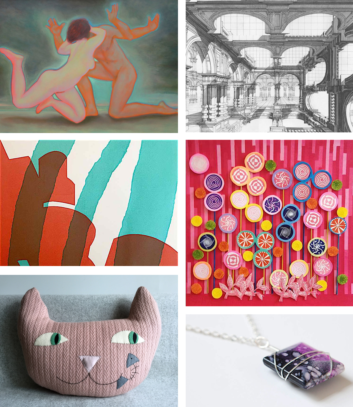 Camberwell open studios fine artists Emanuele Gori and Paul Draper, printmaker Pauline Amphlett, interior products by Mr & Mrs house, and Norwegian crafts by Smed