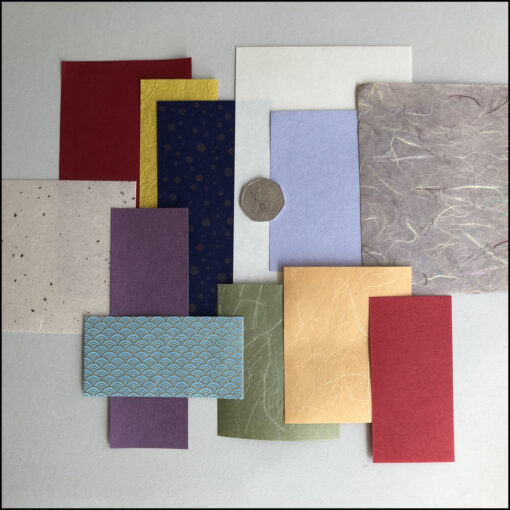 collage kit contents: japanese washi papers