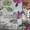 collage kit assorted wallpapers: flowers, animals, travel