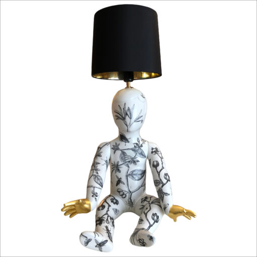 upcycled mannequin table lamp black and white