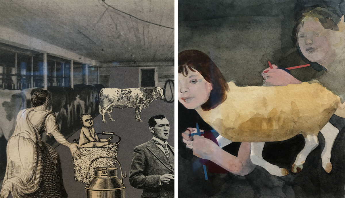 2 mixed media paintings by Gabriela Szulman