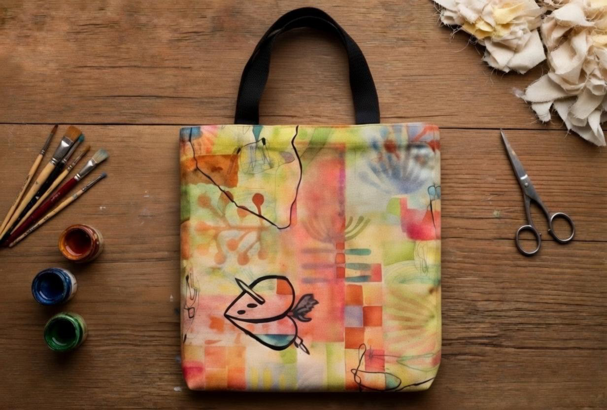 a tote bag dyed using sublimation inks Map of 49 Peckarmans Wood, Dulwich Open House 2018
